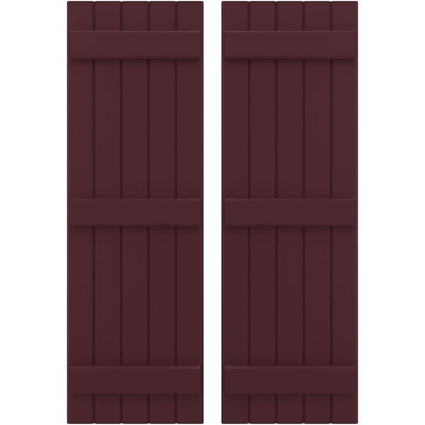 Ekena Millwork Americraft 5-Board, 3 Batten Exterior Real Wood Joined Board-n-Batten Shutters, ARW401BB518X52WRH, PR ARW401BB518X52WRH - main